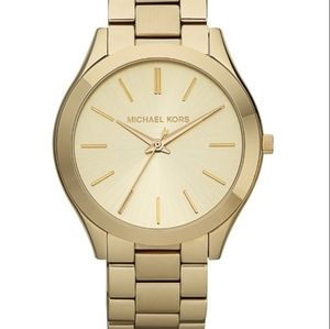 Gold Michael Kors Slim Runway Bracelet Watch